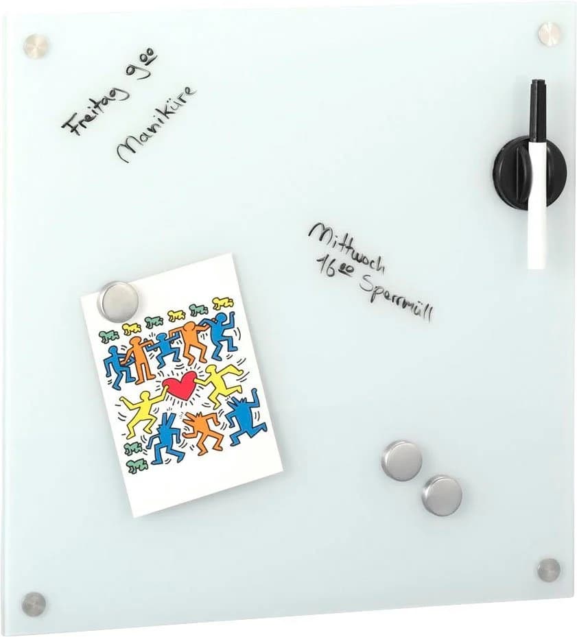 Zeller Present Memoboard Glas Weiß Beschreibbar Magnetisch