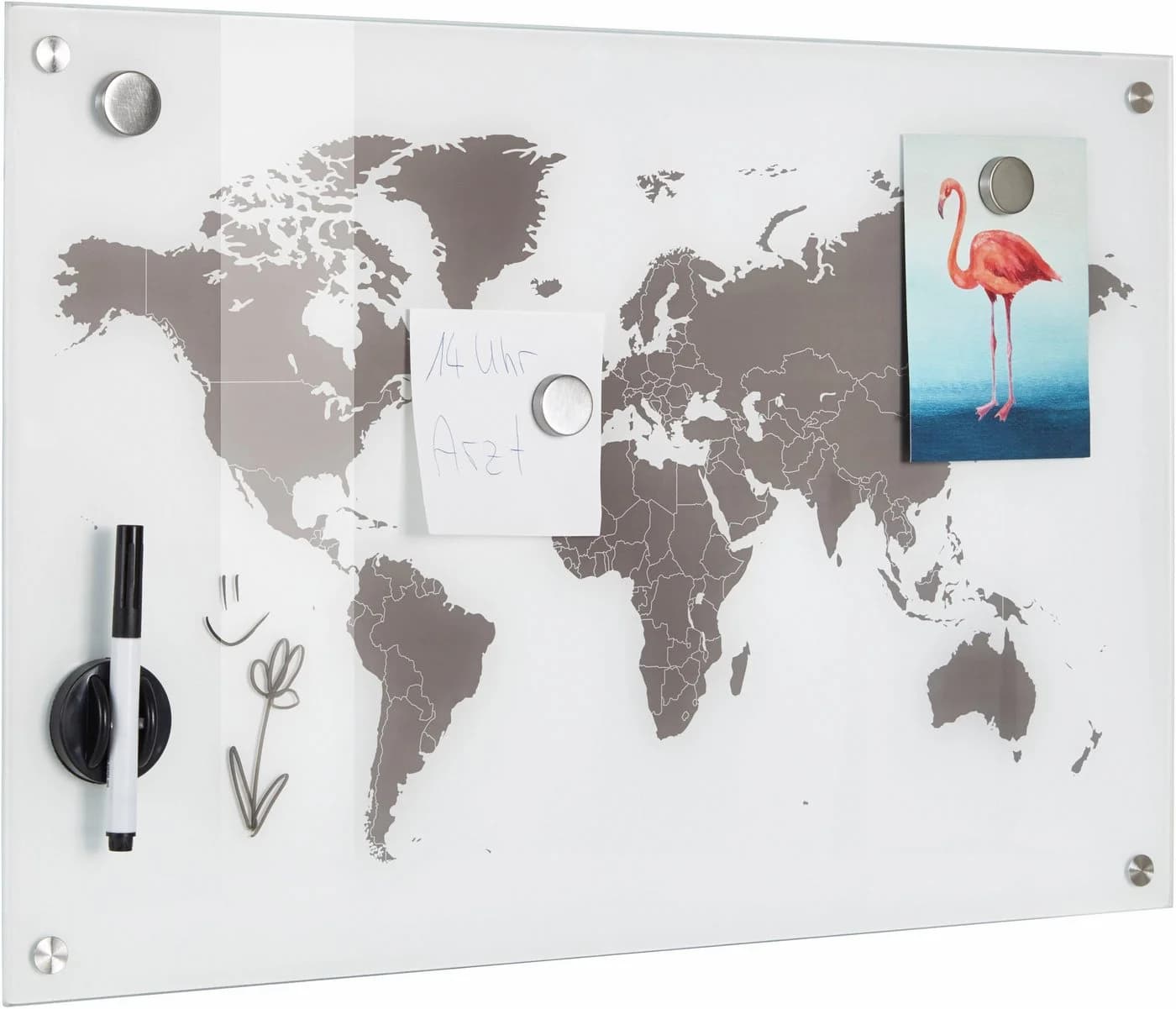 Zeller Present Pinnwand Worldmap Glas 60x40 - Bild 2
