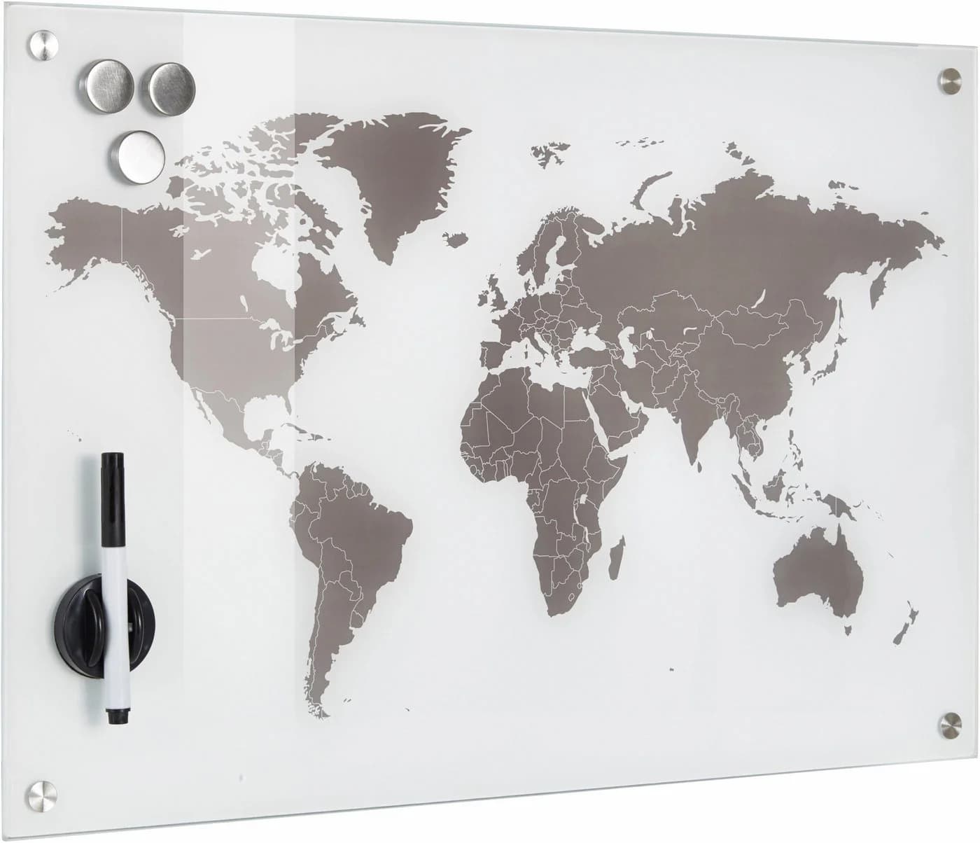 Zeller Present Pinnwand Worldmap Glas 60x40 - Bild 3