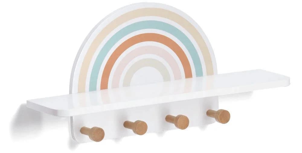 Zeller Present Wandgarderobe Rainbow Bunt mit 4 Haken und Ablage - Bild 2