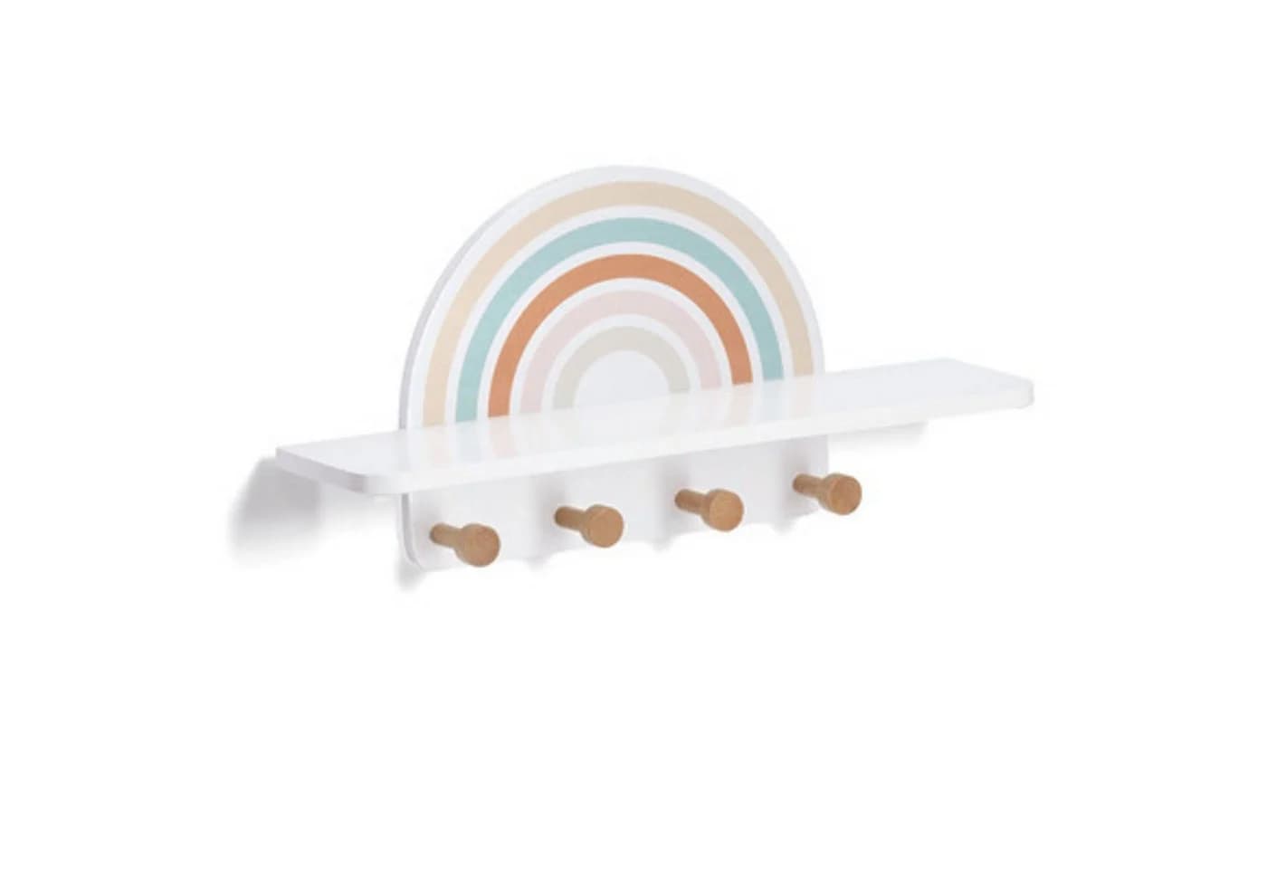 Zeller Present Wandgarderobe Rainbow Bunt mit 4 Haken und Ablage - Bild 3