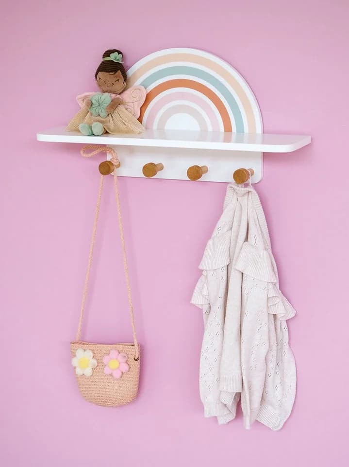Zeller Present Wandgarderobe Rainbow Bunt mit 4 Haken und Ablage - Bild 5