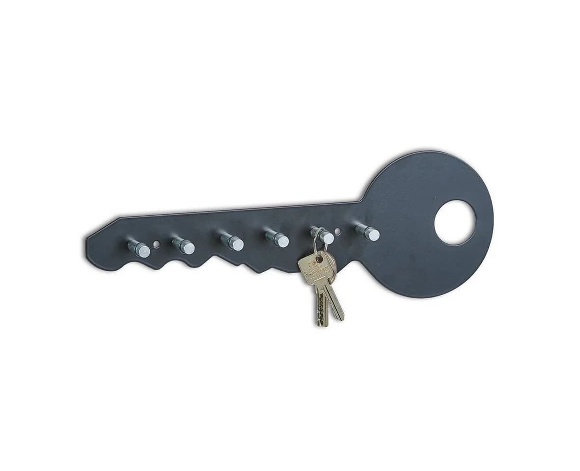 Zeller Present Schlüsselleiste Aluminium Schwarz 6 Haken
