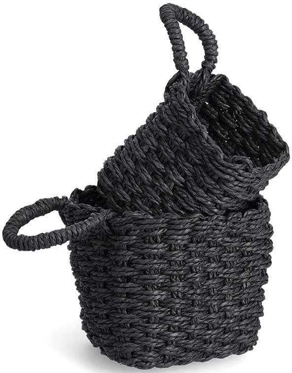 ZELLER PRESENT Aufbewahrungskorb Set Schwarz mit Hängefunktion