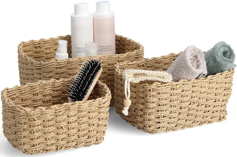 ZELLER PRESENT Aufbewahrungskorb Set 3-tlg. Beige Stapelbar Papier