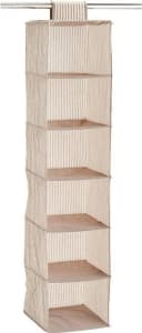 Zeller Present Hängeaufbewahrung Stripes 6 Fächer Beige Vlies Bild 1