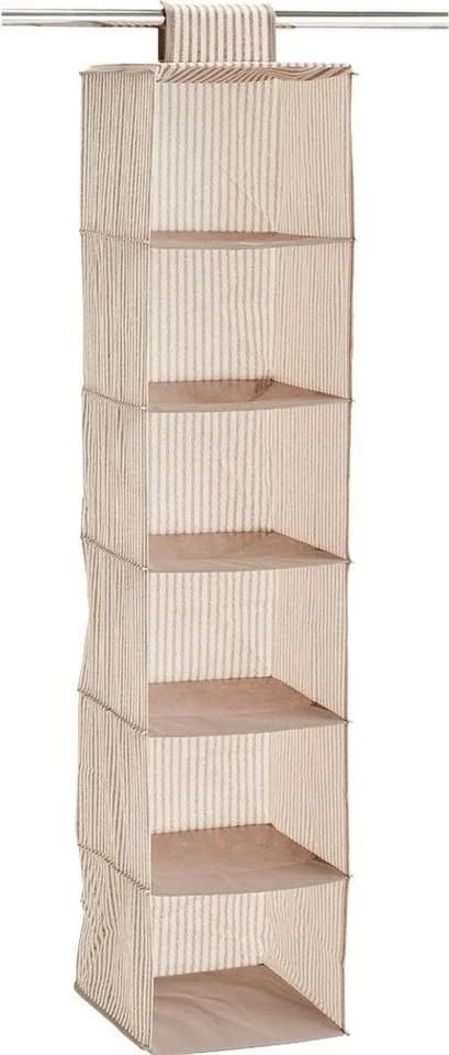 Zeller Present Hängeaufbewahrung Stripes 6 Fächer Beige Vlies