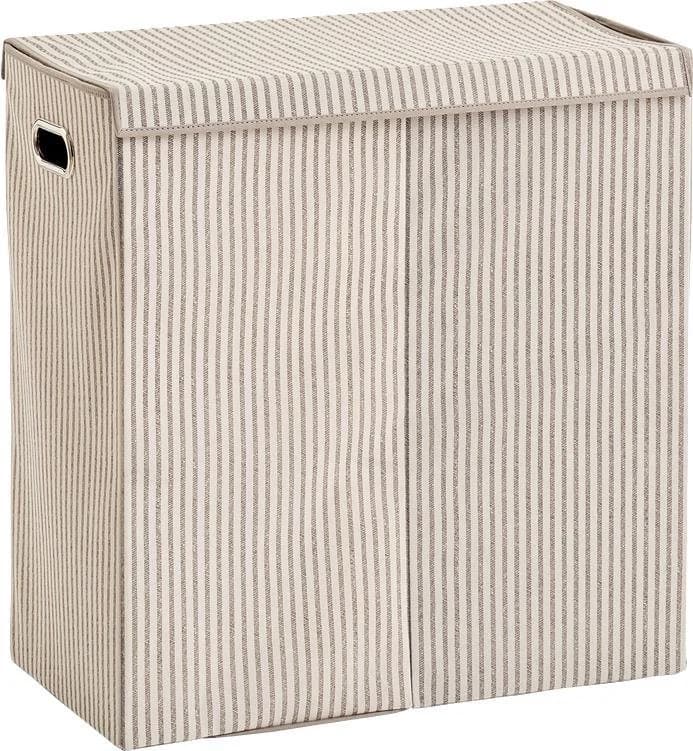 Zeller Present Wäschesortierer Stripes 2-fach Beige Vlies