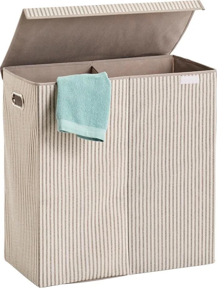 Zeller Present Wäschesortierer Stripes 2-fach Beige Vlies - Bild 2