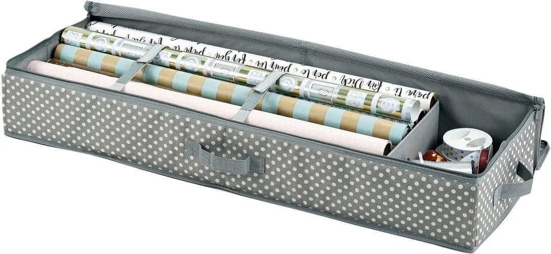 Zeller Present Geschenkpapier-Organizer Aufbewahrungstasche Grau Polyester - Bild 2