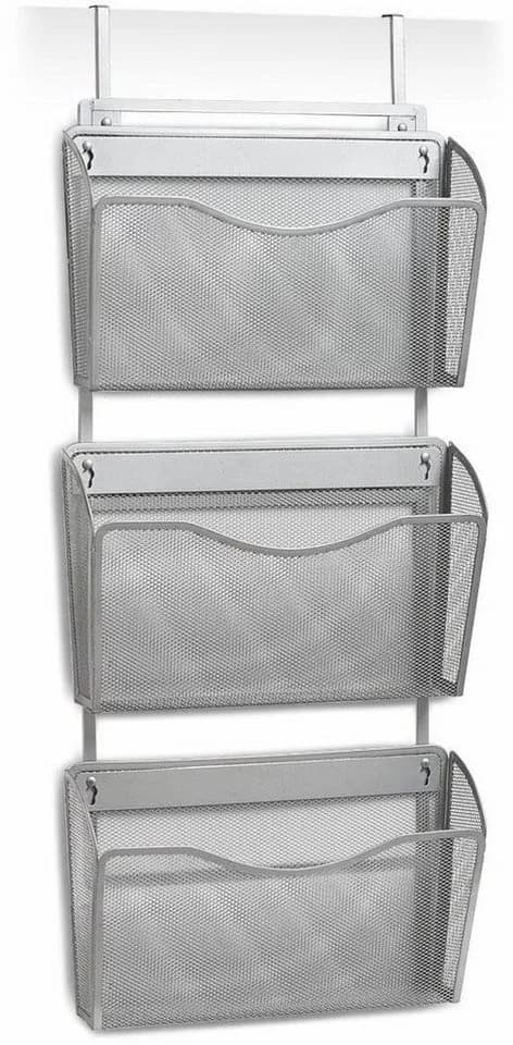 Zeller Present Zeitungsständer Mesh Wandhalter Grau Metall