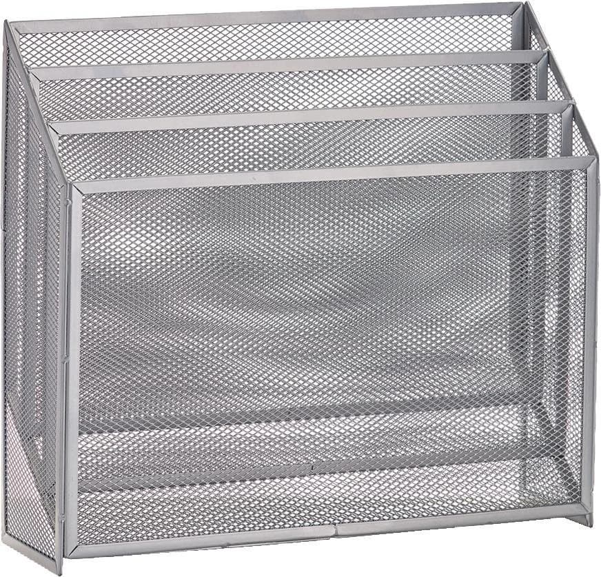 Zeitungsständer ZELLER PRESENT Mesh Silber Metall
