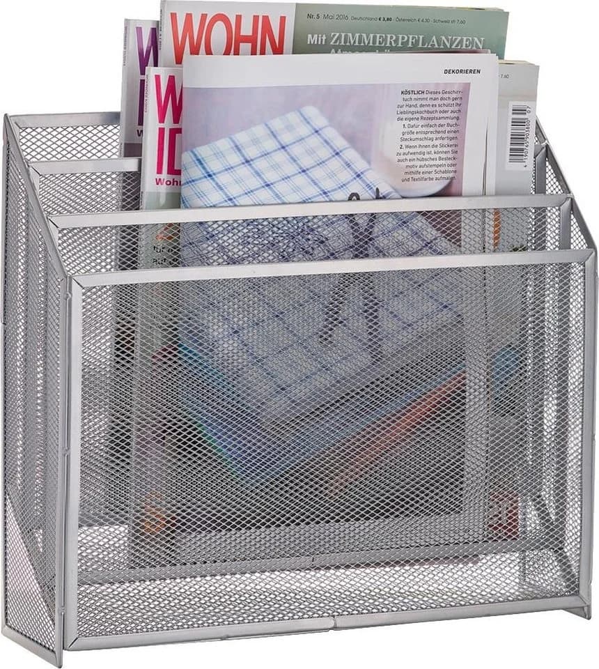 Zeitungsständer ZELLER PRESENT Mesh Silber Metall - Bild 2