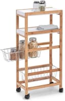 Zeller Present Küchenwagen Bamboo Weiß mit Rollen Bild 1