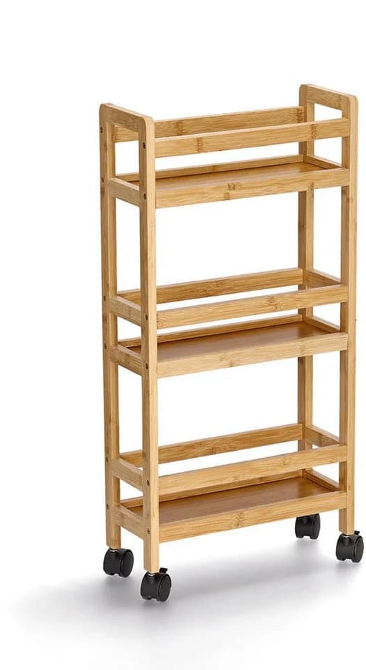 Zeller Present Rollwagen Bambus MDF Natur 3 Etagen Rollen