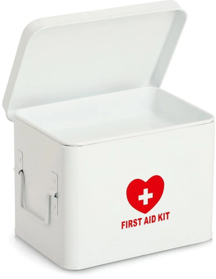 Zeller Present Aufbewahrungsbox Metall Weiß Rot mit Ordnungssystem