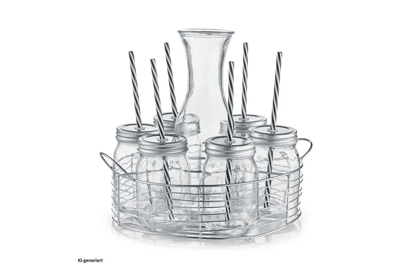 Zeller Present Karaffe Gläserset 8-teilig Glas Metall