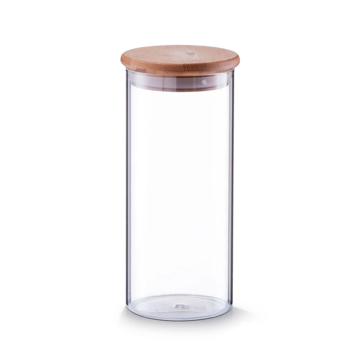 zeller Vorratsglas mit Bambusdeckel, 1400 ml, Glas transparent