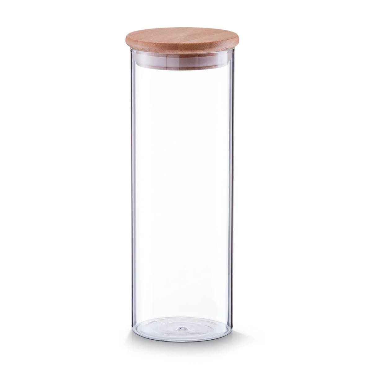 Zeller Vorratsglas mit Bambusdeckel 1600 ml Weiß Transparent