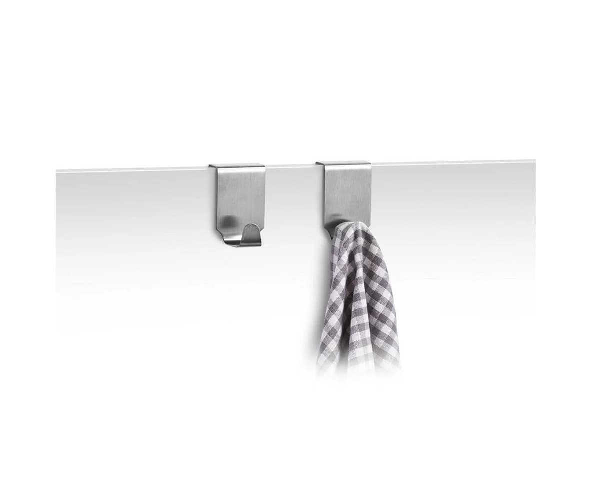 Zeller Present Türhaken Set 2-tlg. Silber Edelstahl Bohrfrei