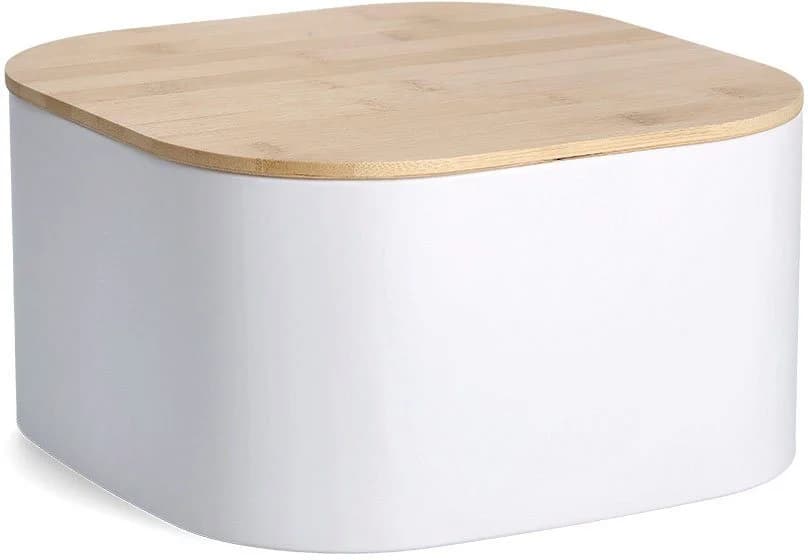 Brotkasten ZELLER PRESENT weiß mit Bambusdeckel - Bild 2
