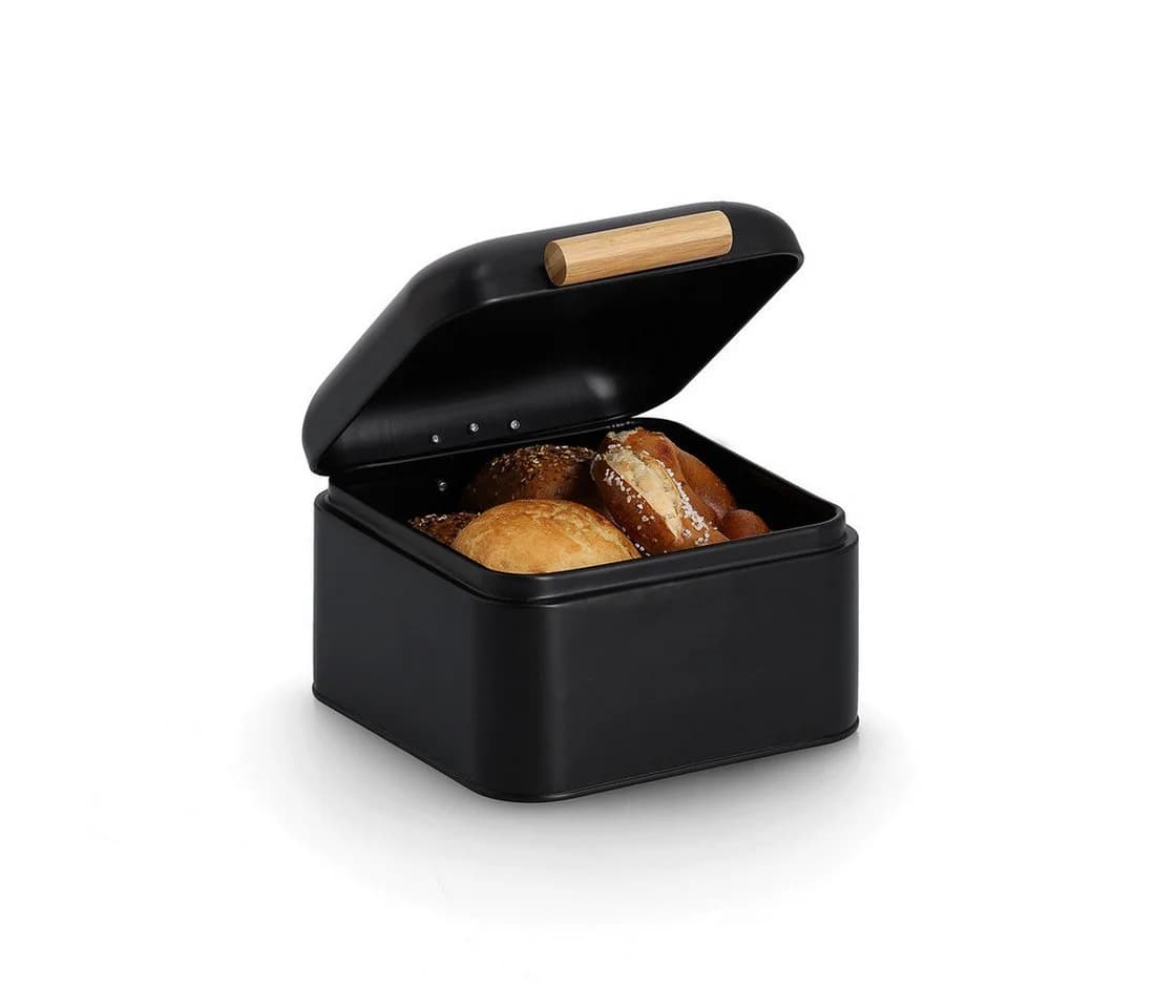 Zeller Present Brotkasten TIMUR Schwarz Stahl/Bambus