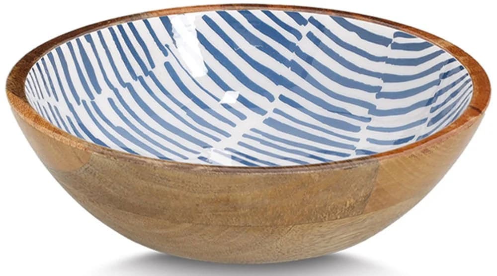 ZELLER Schale Mangoholz mit Streifendekor Blau - Bild 2