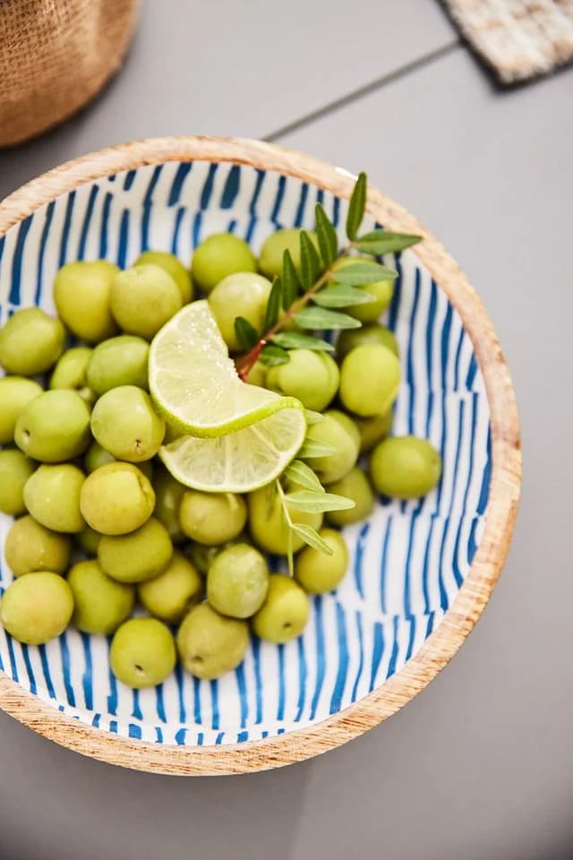 ZELLER Schale Mangoholz mit Streifendekor Blau - Bild 3