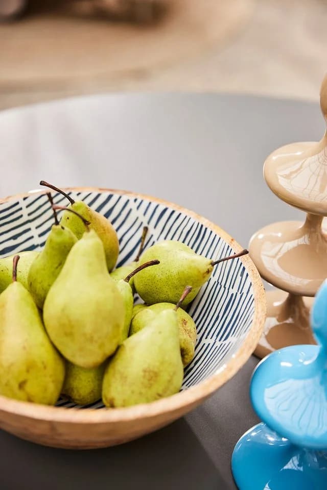 ZELLER Schale Mangoholz mit Streifendekor Blau - Bild 5