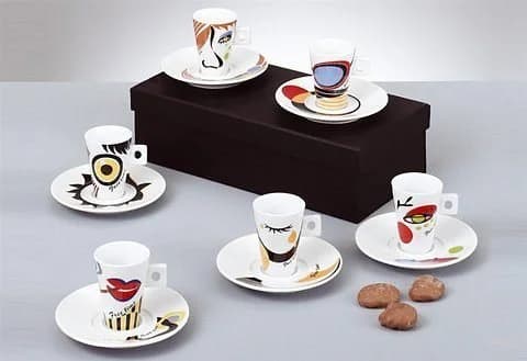Espressotasse ZELLER PRESENT Faces 12-tlg. Porzellan bunt