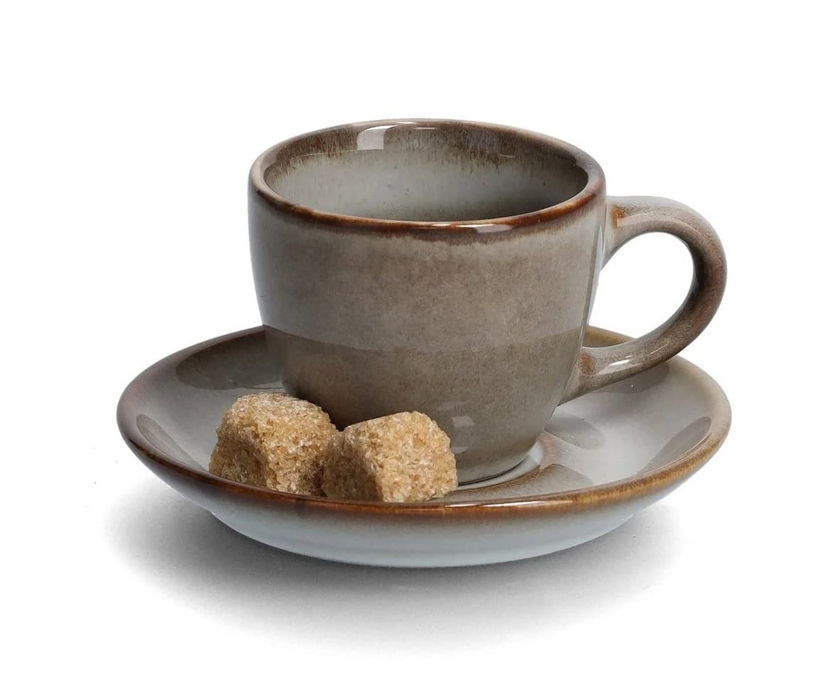 ZELLER Espressotasse Set 8-teilig Taupe Keramik
