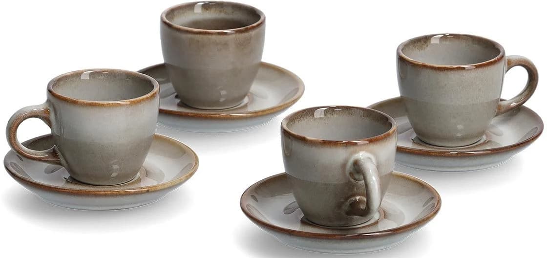 ZELLER Espressotasse Set 8-teilig Taupe Keramik - Bild 4
