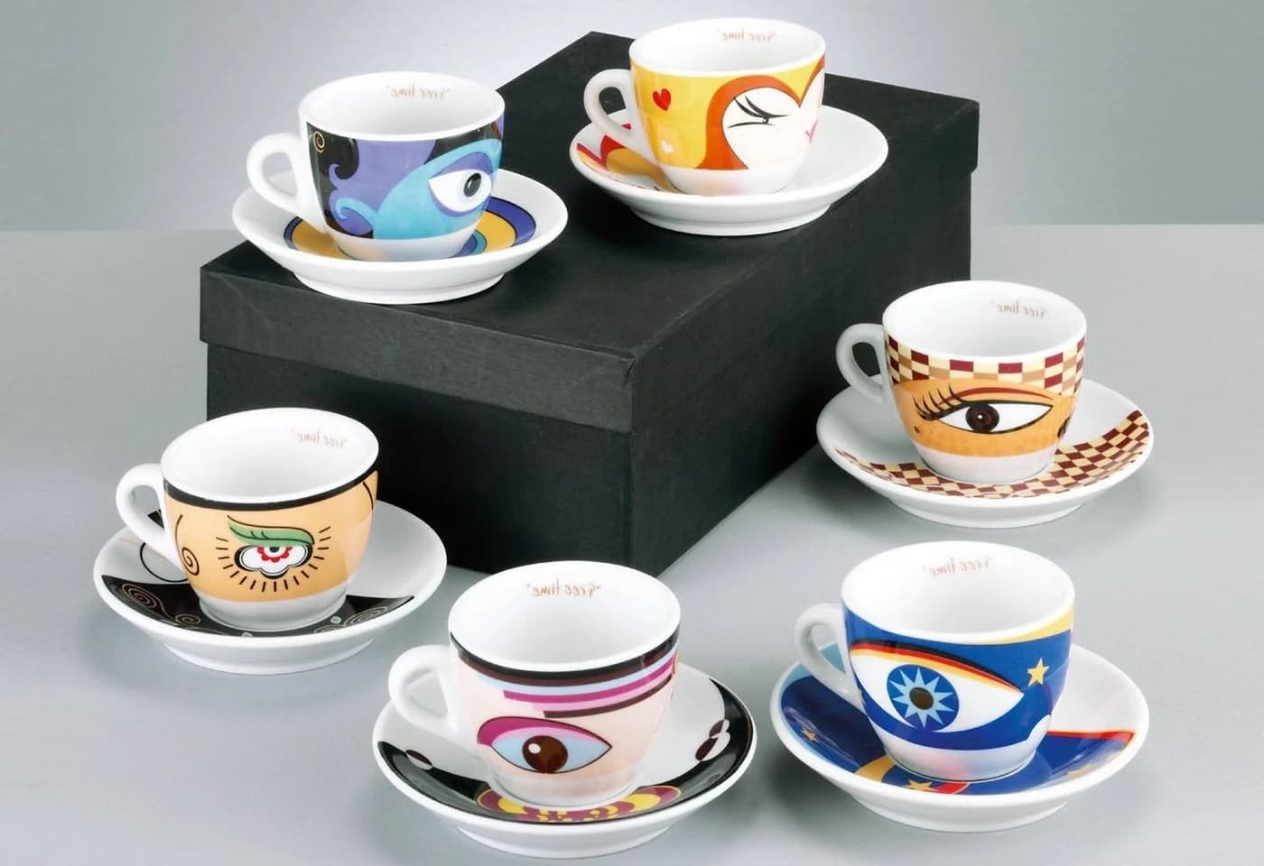 Espressotasse ZELLER PRESENT Magic Eyes 12-tlg. bunt Porzellan
