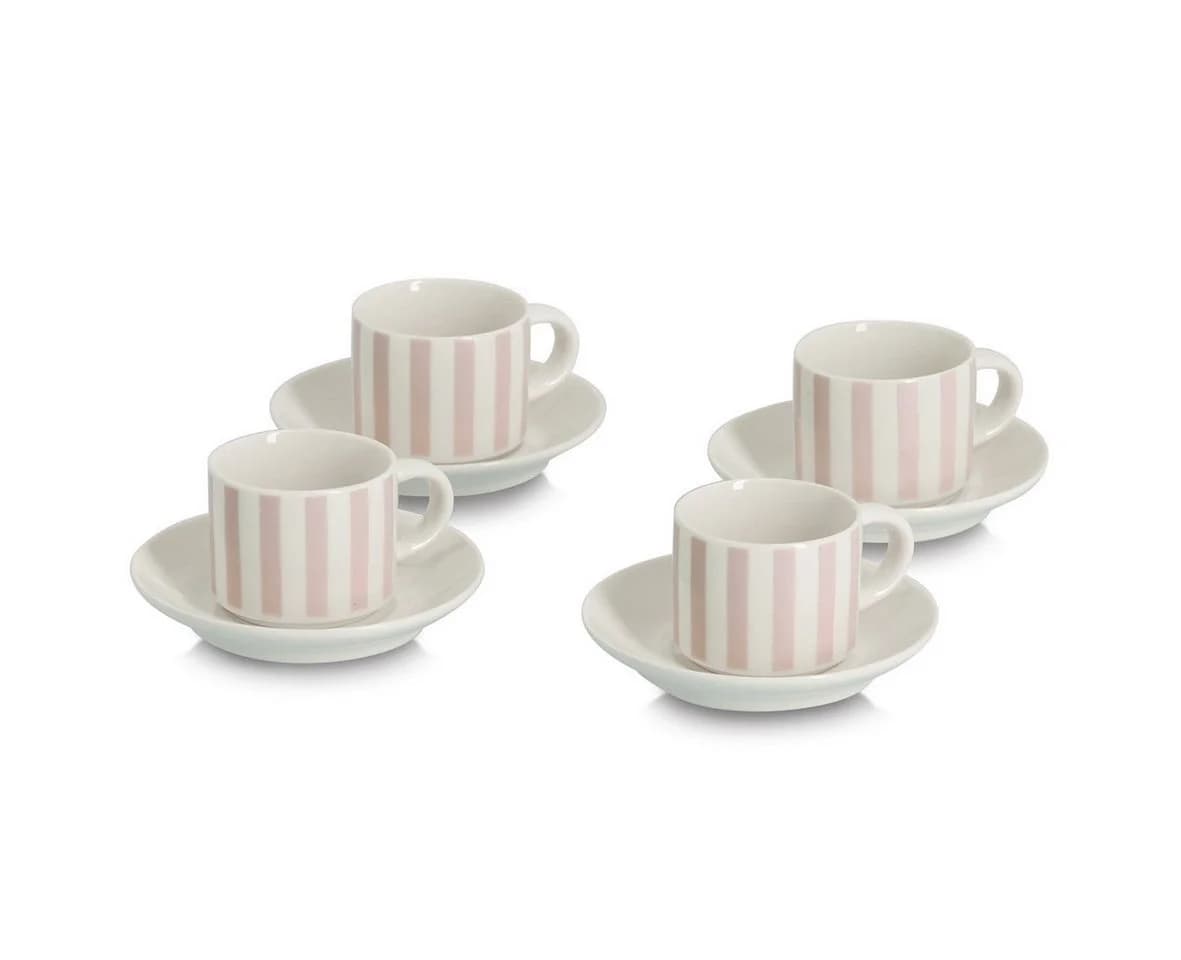 Zeller Present Espresso-Set "Stripes" 8-tlg. beige/weiß - Bild 2