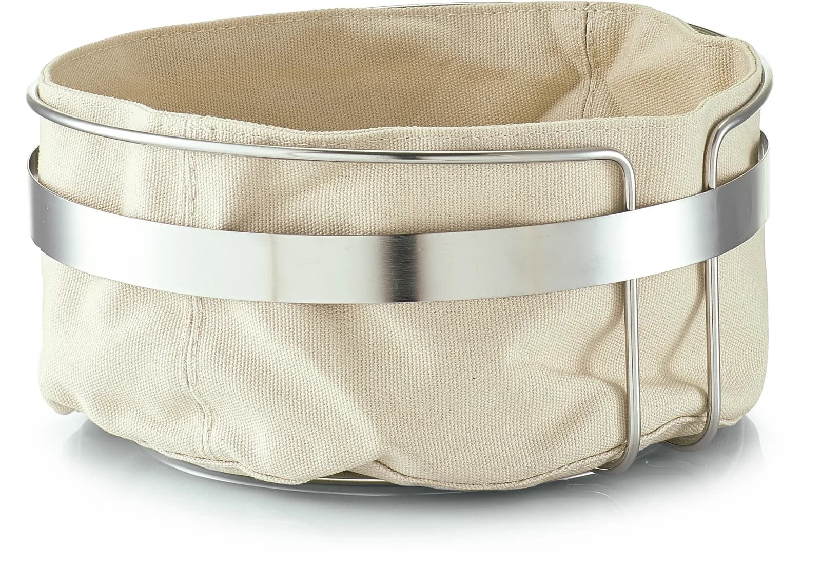 Zeller Present Brotkorb Beige mit Stoffbeutel