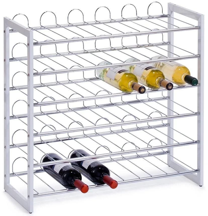 Zeller Present Weinregal Weiß Metall für 36 Flaschen Modern