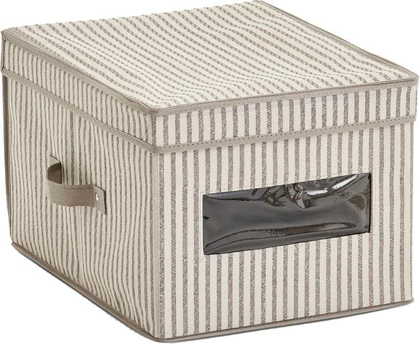 Zeller Present Aufbewahrungsbox Stripes 2-tlg. Beige Vlies mit Sichtfenster - Bild 3