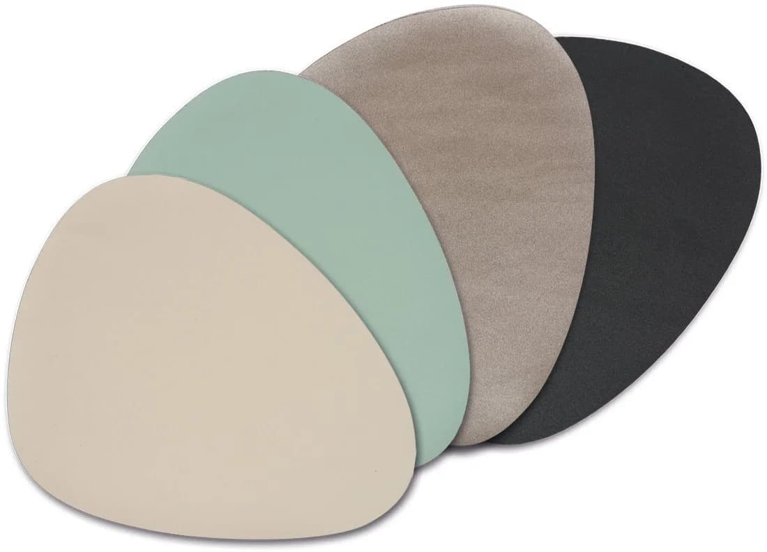 ZELLER PRESENT Platzset Set 6-tlg. Beige Kunstleder Curve Design
