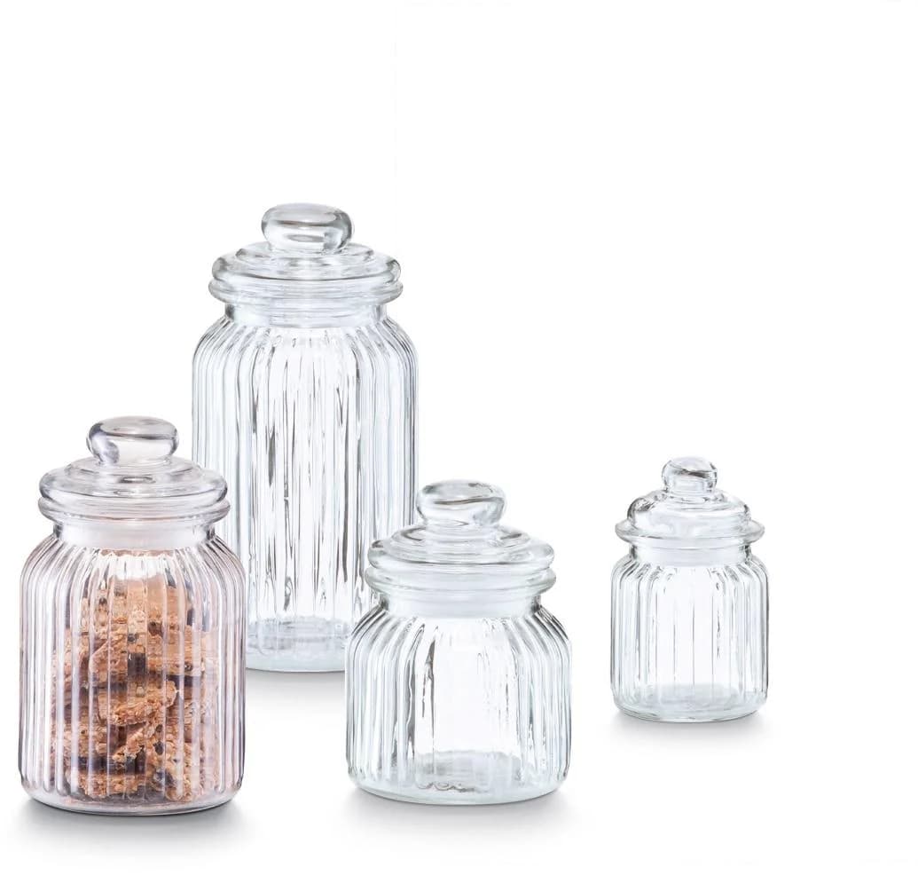 Zeller Present Vorratsglas Nostalgie 4er Set Transparent