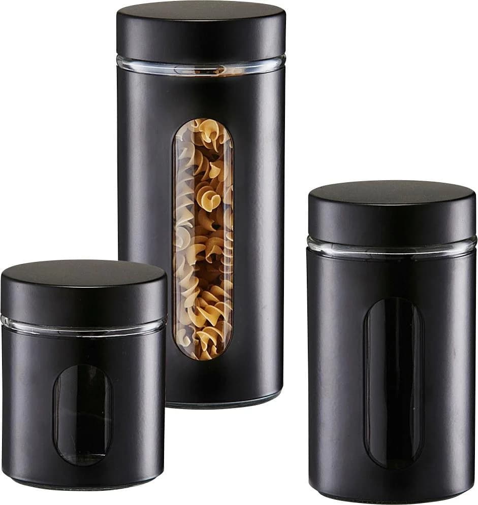 Vorratsglas ZELLER PRESENT "Style" Schwarz Lebensmittelaufbewahrungsbehälter