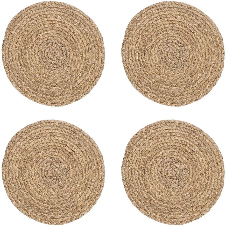 Zeller Present Platzset 4-tlg. Wasserhyazinthe Beige Rund 38cm