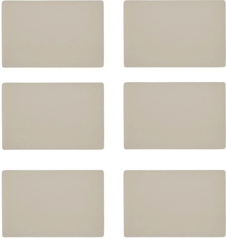 ZELLER PRESENT Platzset Set 6-tlg. Creme Metallic Kunstleder - Bild 2