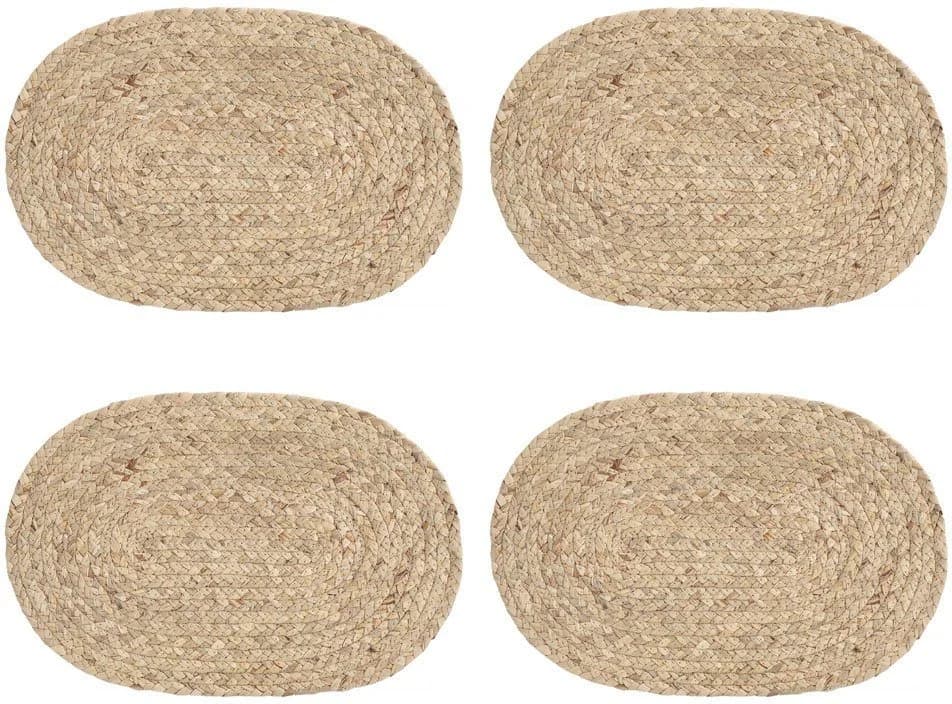 ZELLER PRESENT Platzset Set 4-tlg. Oval Beige Natur Abwischbar - Bild 2