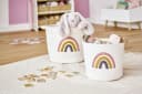 ZELLER PRESENT Aufbewahrungskorb-Set Rainbow Beige/Weiß Baumwolle 2 Stk. Bild 1