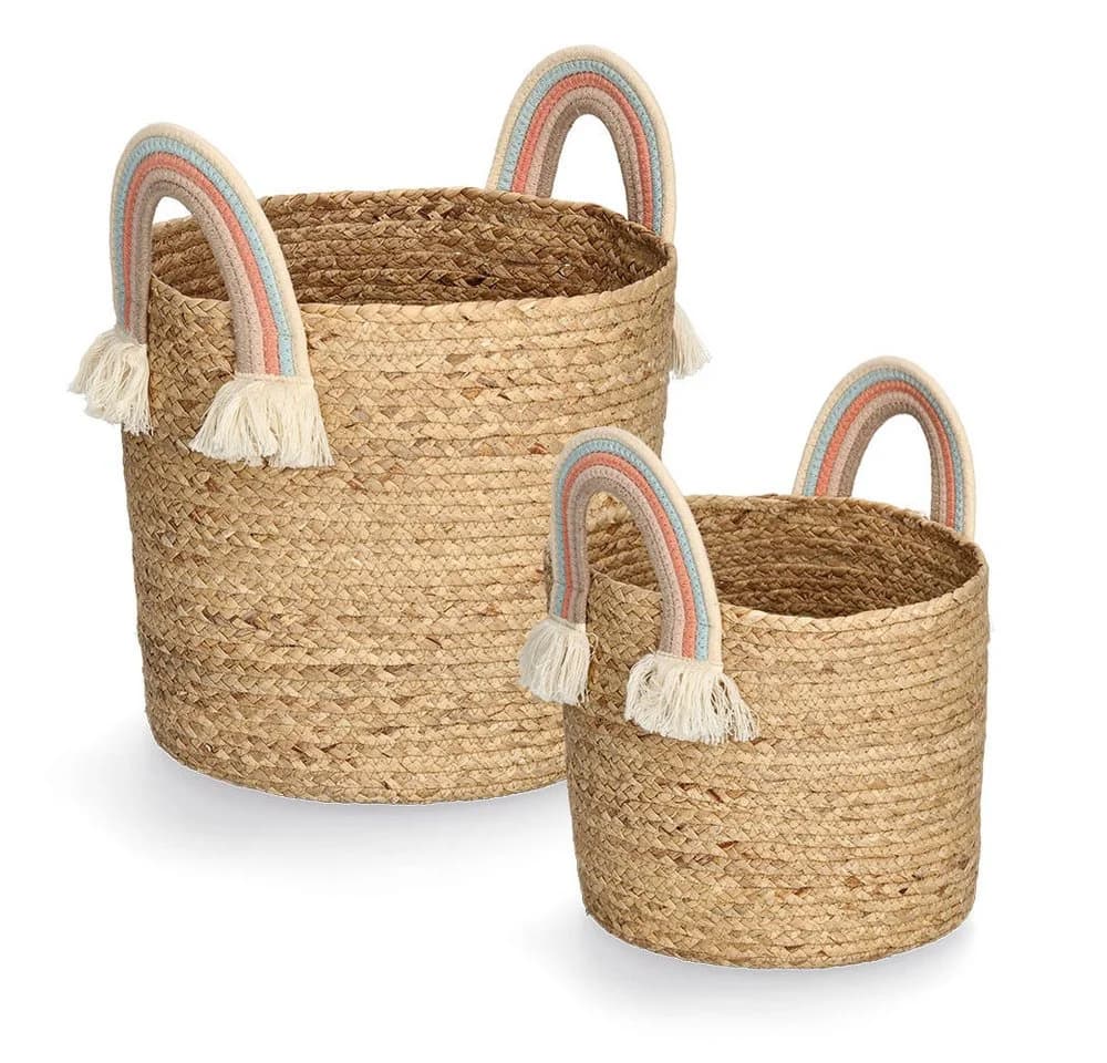 Wäschekorb ZELLER PRESENT Rainbow Beige Seegras 2-teilig - Bild 2