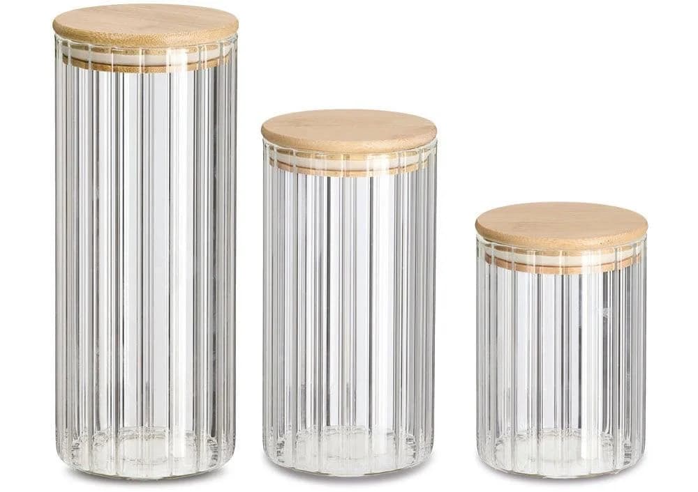 ZELLER PRESENT Vorratsglas Borosilikat Bambus