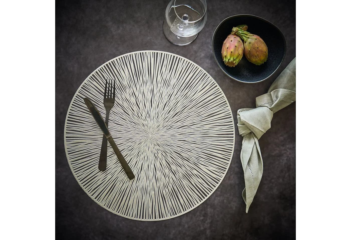 Zeller Present Platzset Silber Rund 38cm Festlich