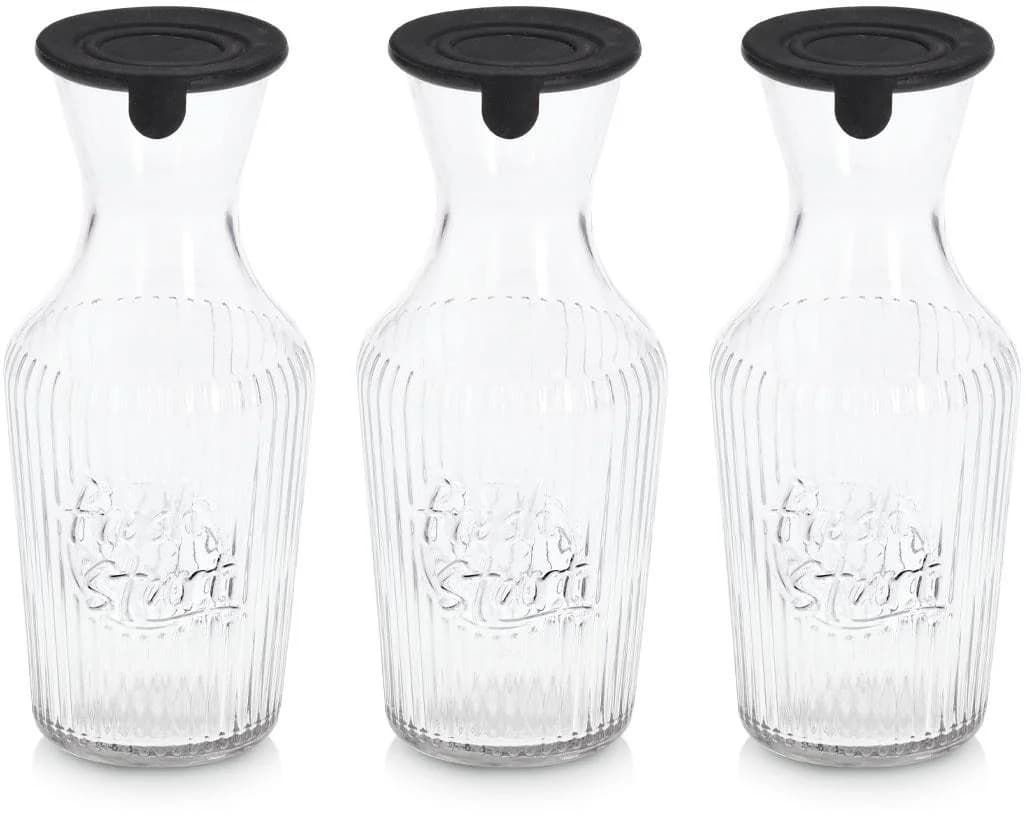 ZELLER PRESENT Karaffe Glas Silikondeckel 1,2l Schwarz