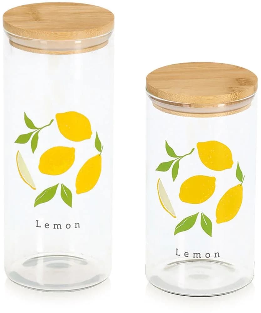 Vorratsglas ZELLER Lemon Bambusdeckel transparent