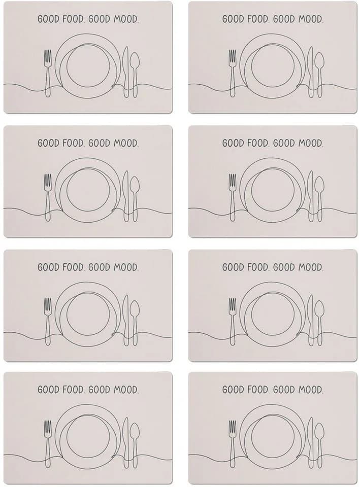 Zeller Present Platzset "Good Food" 8er Set Kunststoff Beige